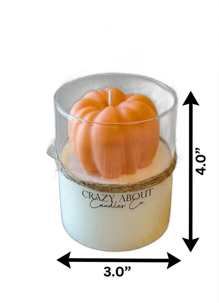 3" Pumpkin Pumpkin And Latte Scented Mini Pumpkin Candle In Clear Glass Jar