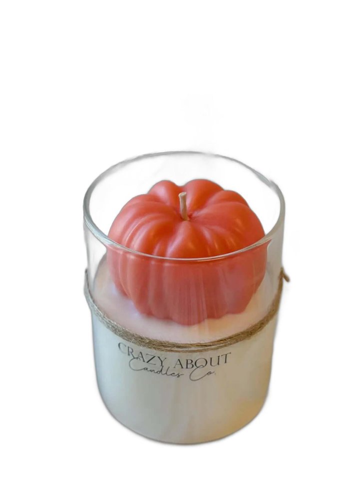 3" Pink Autumn Harvest Scented Mini Pumpkin Candle In Clear Glass Jar