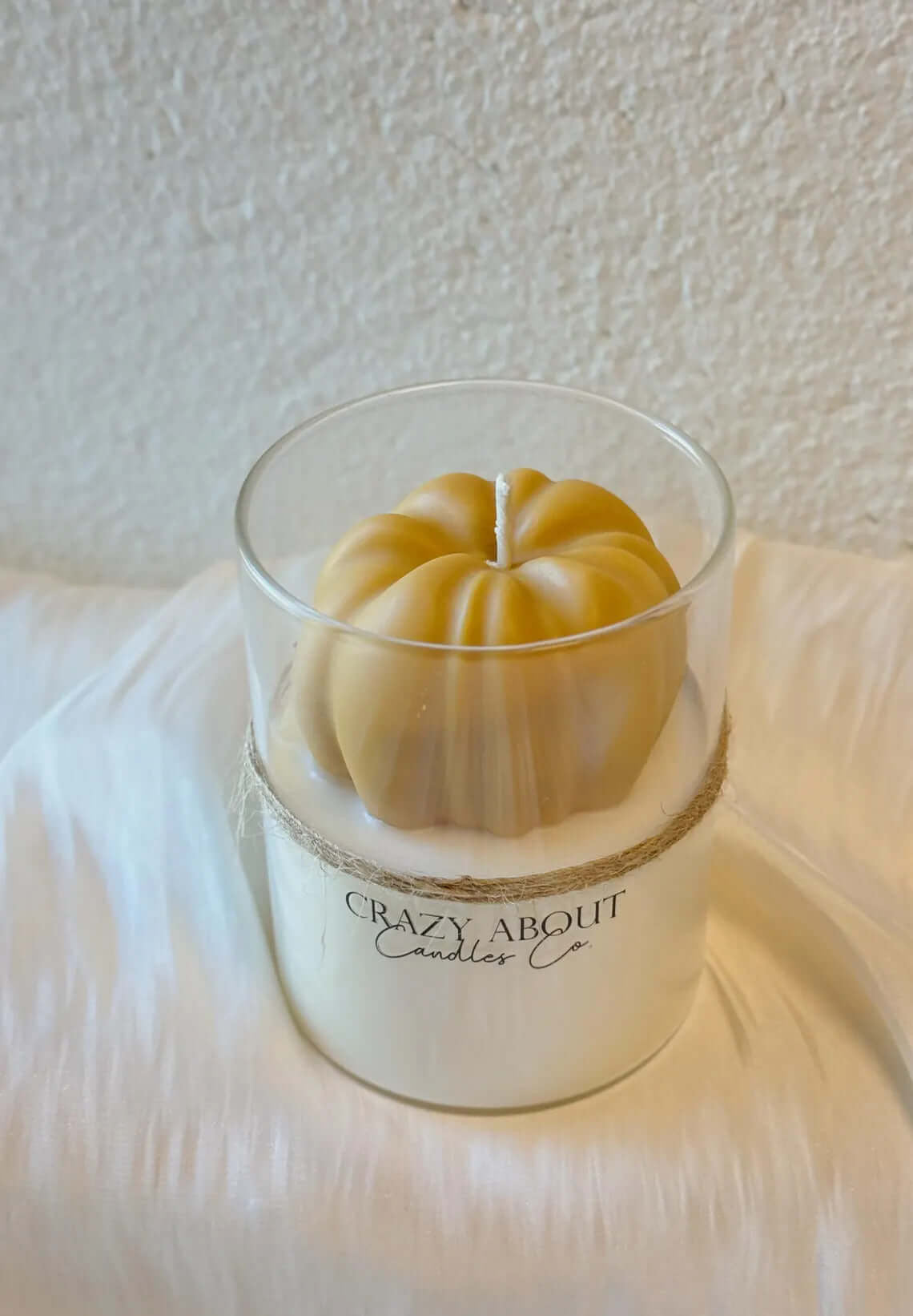 3" Tan Autumn Harvest Scented Mini Pumpkin Candle In Clear Glass Jar