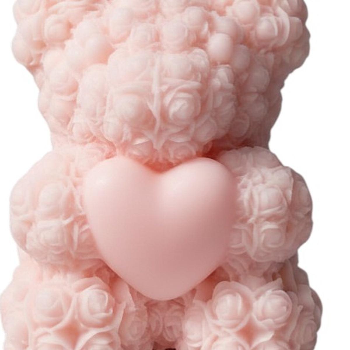 4" Pink Love Spell Scented Dimensional Teddy Bear Candle