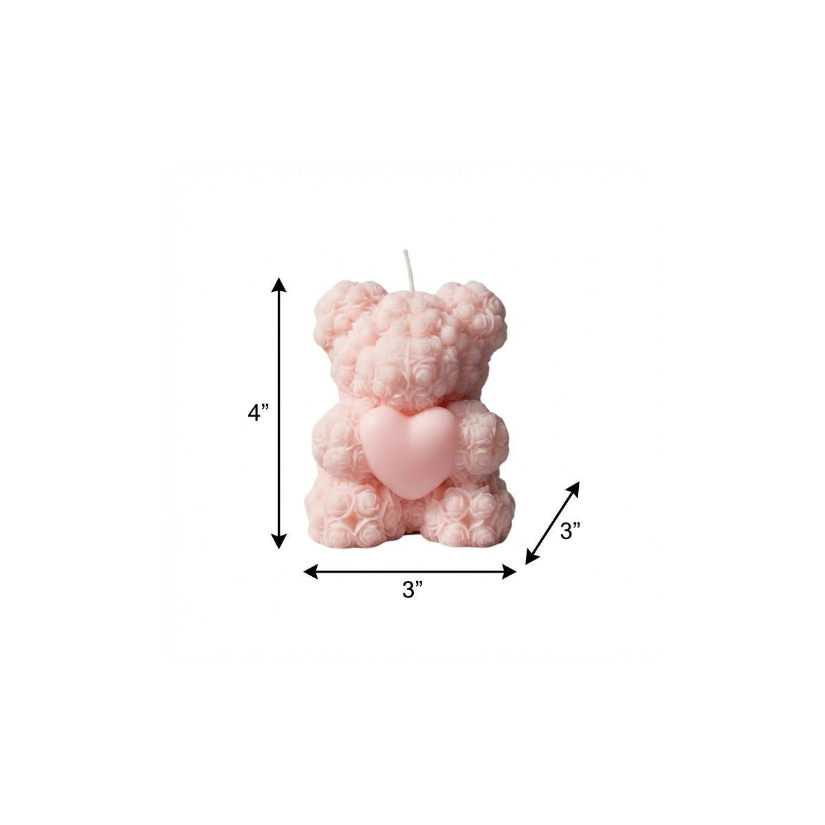 4" Pink Day at the Spa Scented Dimensional Teddy Bear Candle