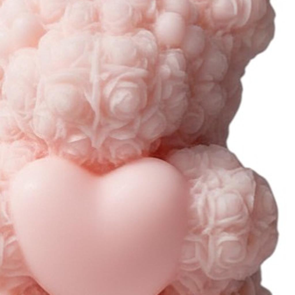 4" Pink Patchouli Amber Scented Dimensional Teddy Bear Candle