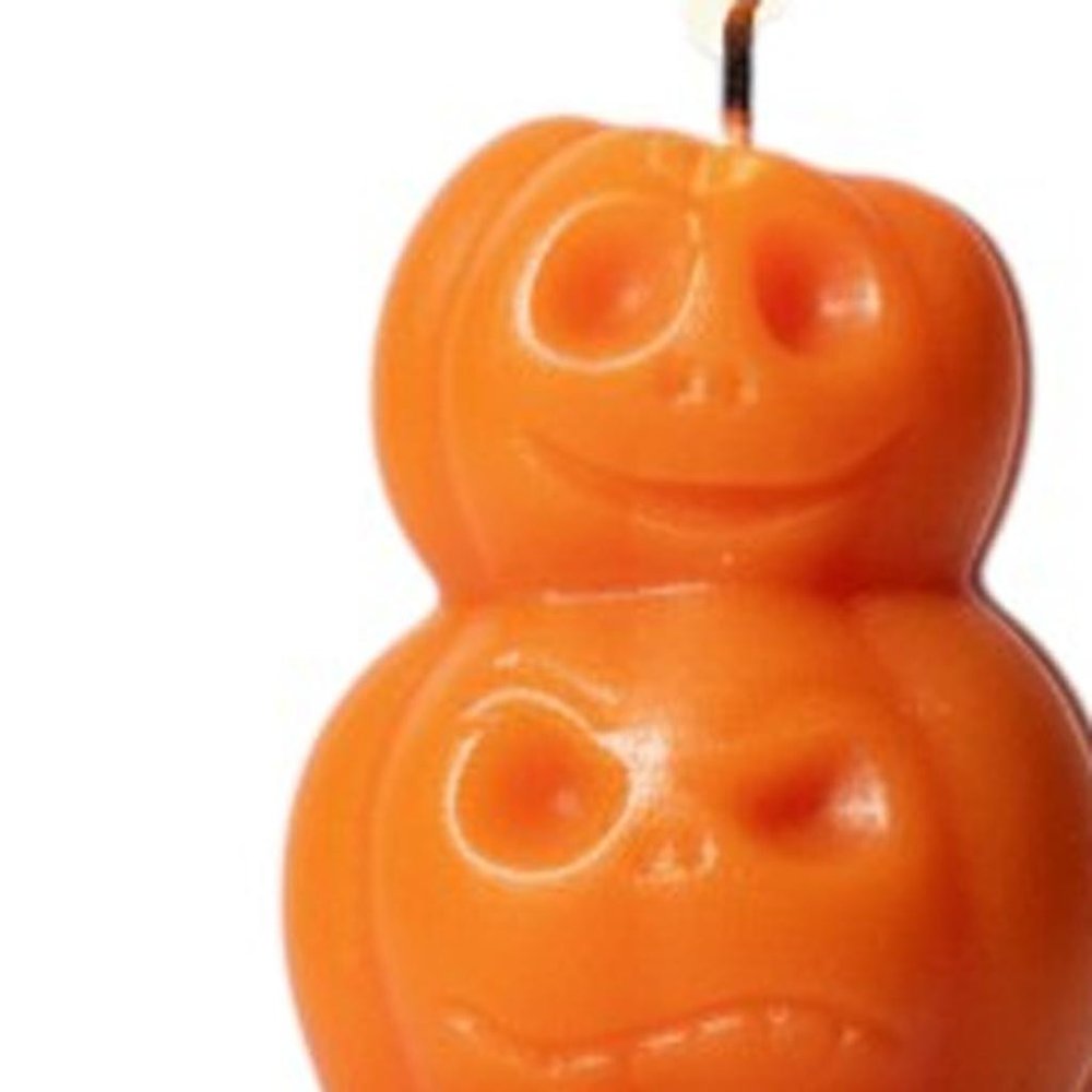 3" Orange Pumpkin And Latte Scented Dimensional Pumpkin Candle Novelty Novelty