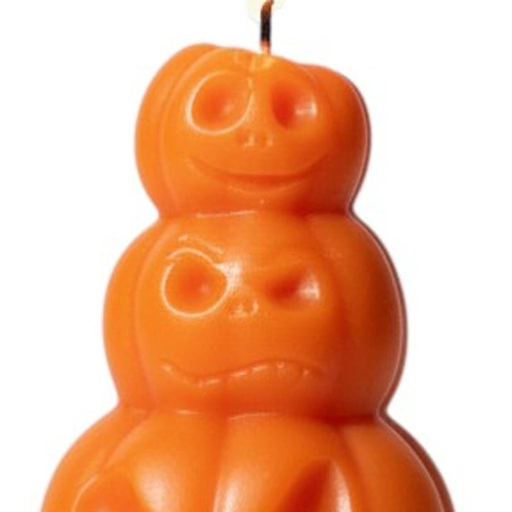 3" Orange Pumpkin And Latte Scented Dimensional Pumpkin Candle Novelty Novelty