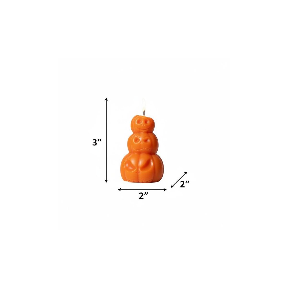 3" Orange Pumpkin And Latte Scented Dimensional Pumpkin Candle Novelty Novelty