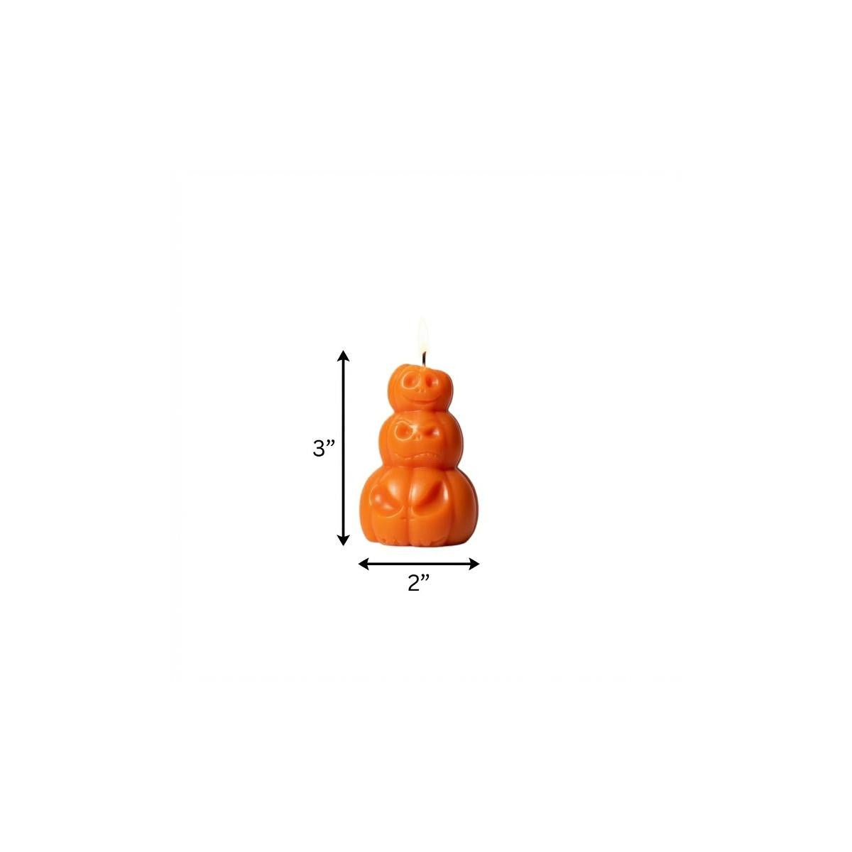 3" Orange Creamy Vanilla Scented Dimensional Pumpkin Trio Soy Wax Candle