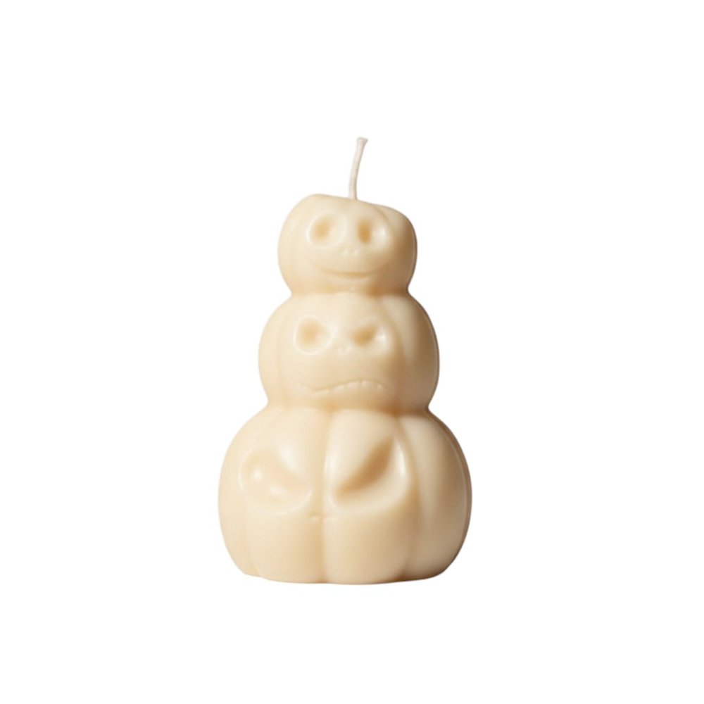 3" Ivory Pumpkin And Latte Scented Dimensional Pumpkin Candle Novelty Novelty