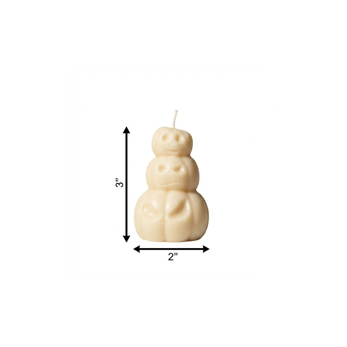 3" Ivory Pumpkin And Apple Scented Dimensional Pumpkin Trio Soy Wax Candle