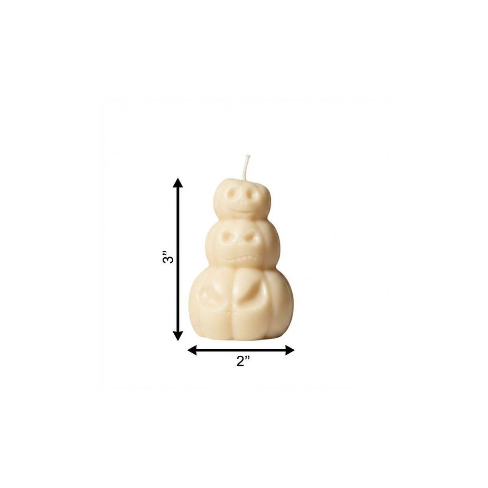 3" Ivory Pumpkin And Latte Scented Dimensional Pumpkin Candle Novelty Novelty