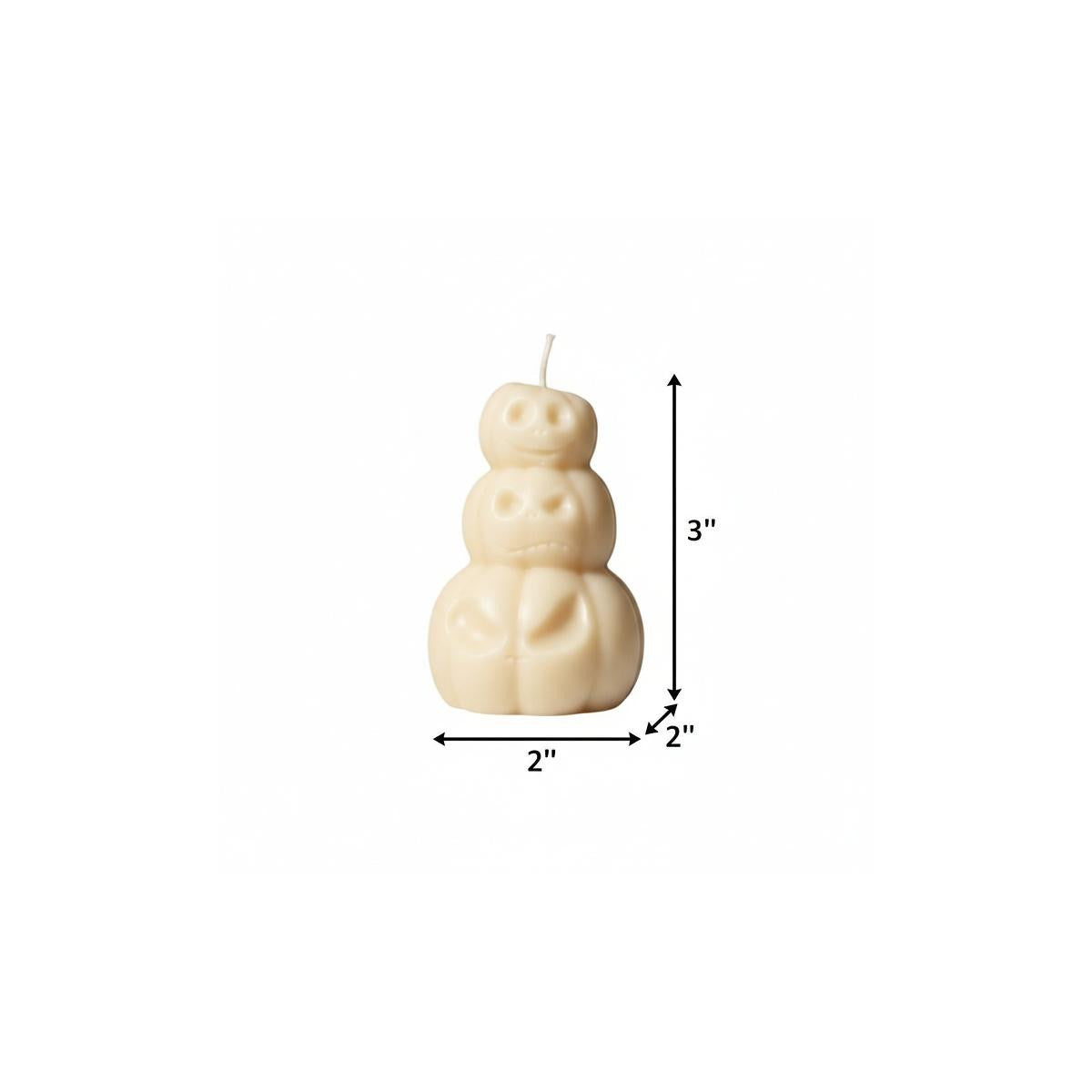 3" Ivory Creamy Vanilla Scented Dimensional Pumpkin Trio Soy Wax Candle