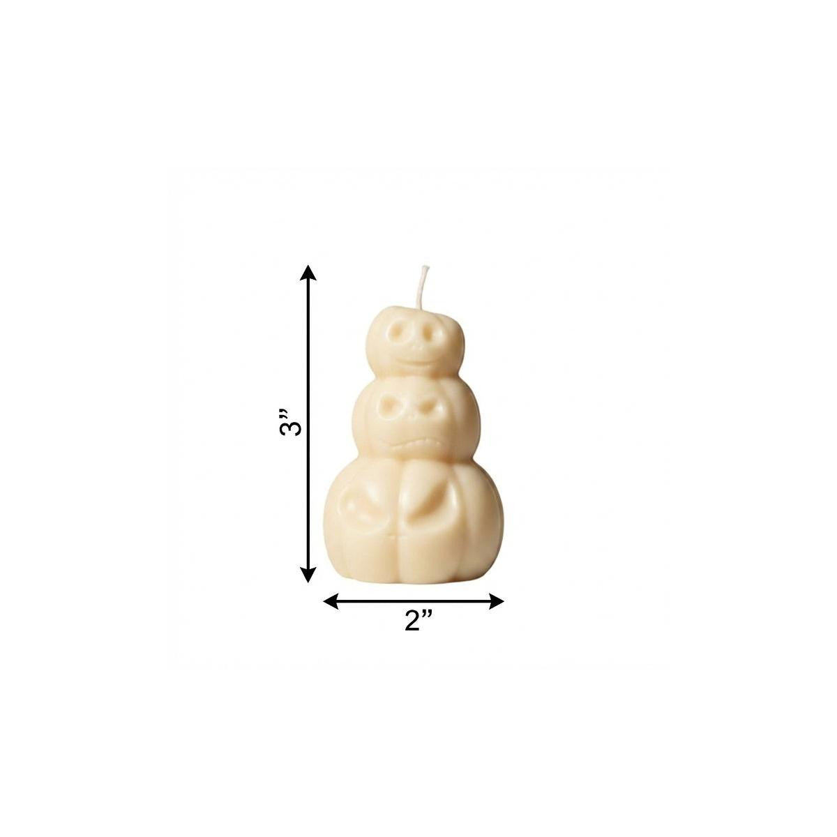3" Ivory Pumpkin And Latte Scented Dimensional Pumpkin Trio Soy Wax Candle