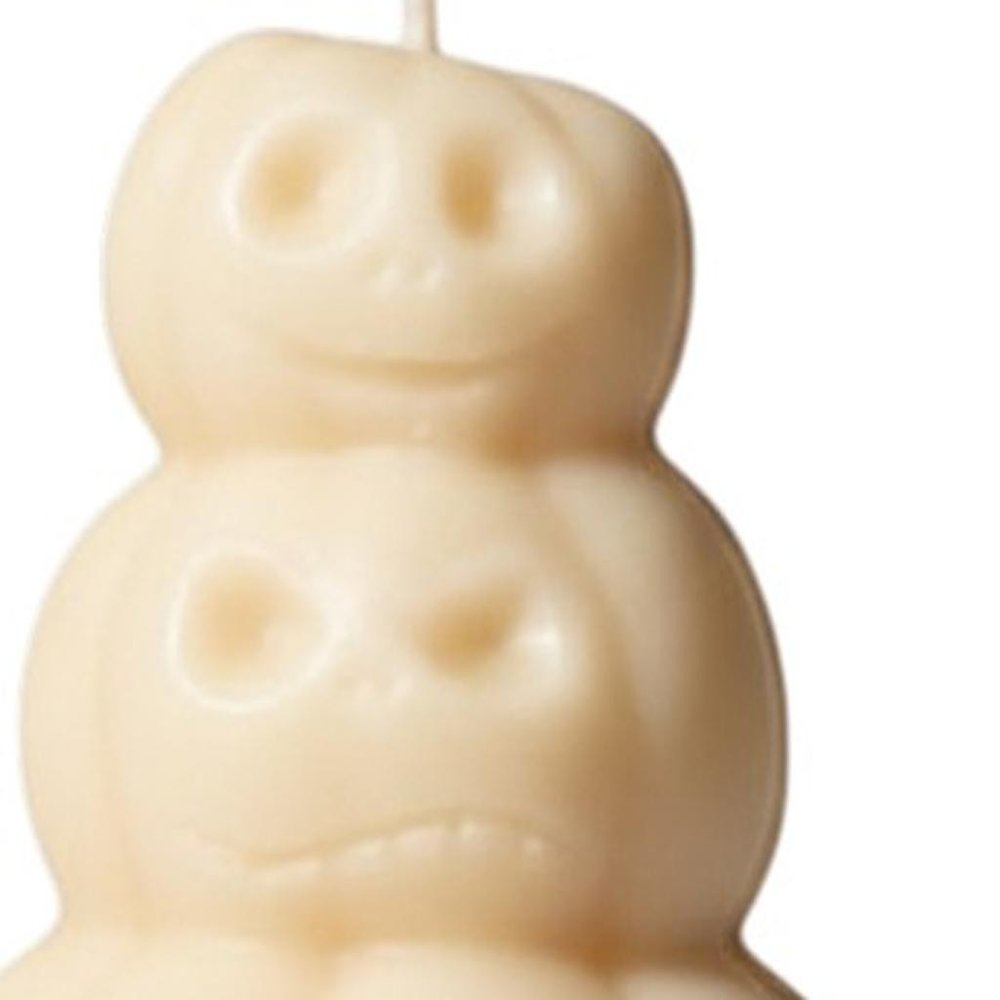 3" Ivory Pumpkin And Latte Scented Dimensional Pumpkin Candle Novelty Novelty