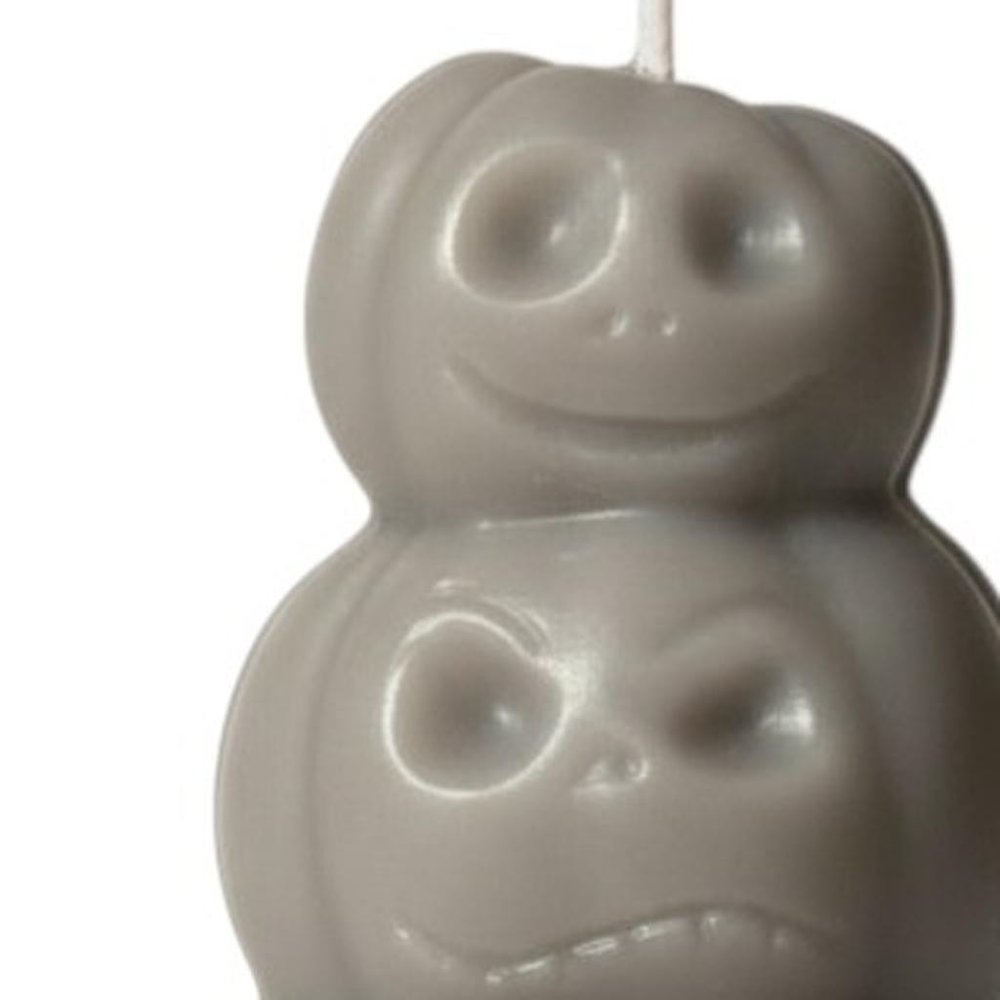 3" Gray Unscented Dimensional Pumpkin Candle Novelty Novelty