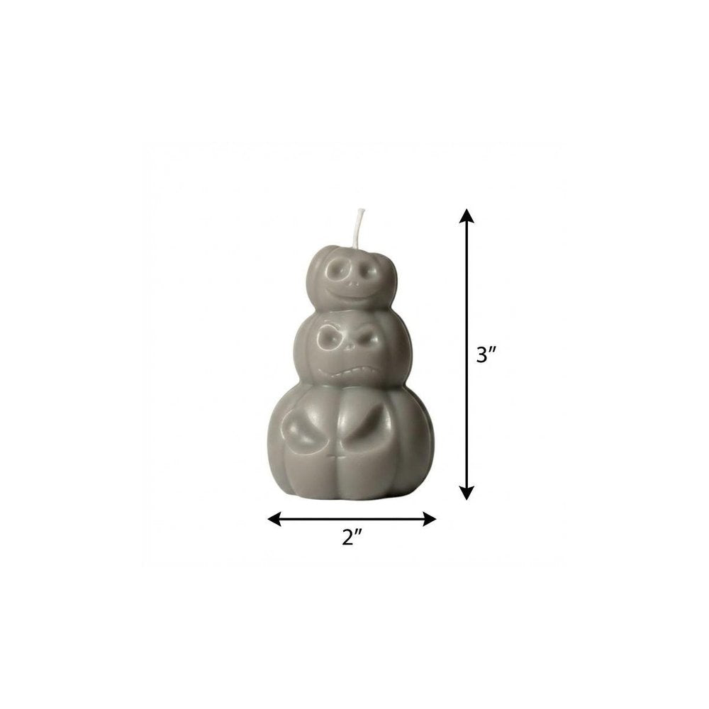 3" Gray Pumpkin And Latte Scented Dimensional Pumpkin Candle Novelty Novelty