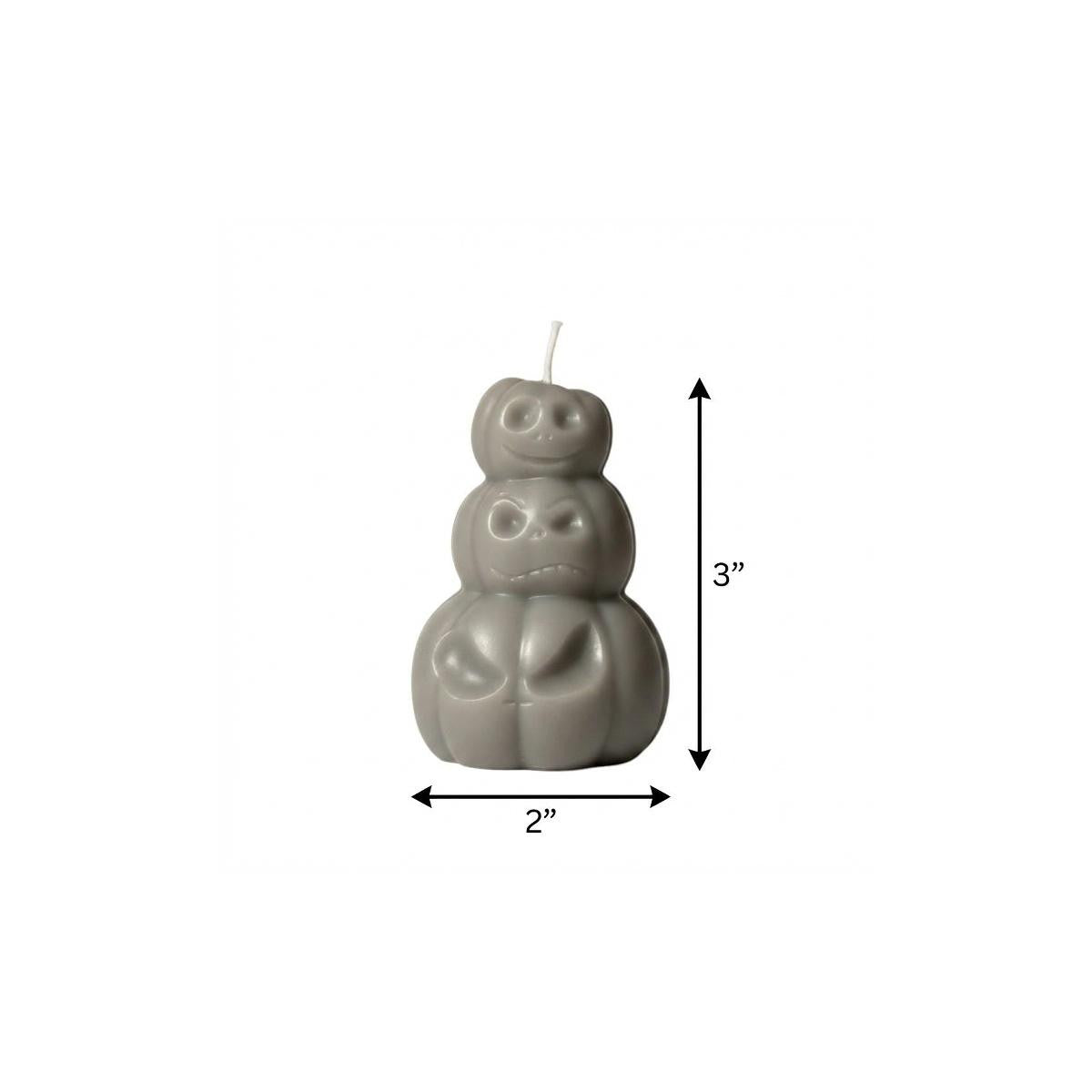 3" Gray Pumpkin And Latte Scented Dimensional Pumpkin Trio Soy Wax Candle