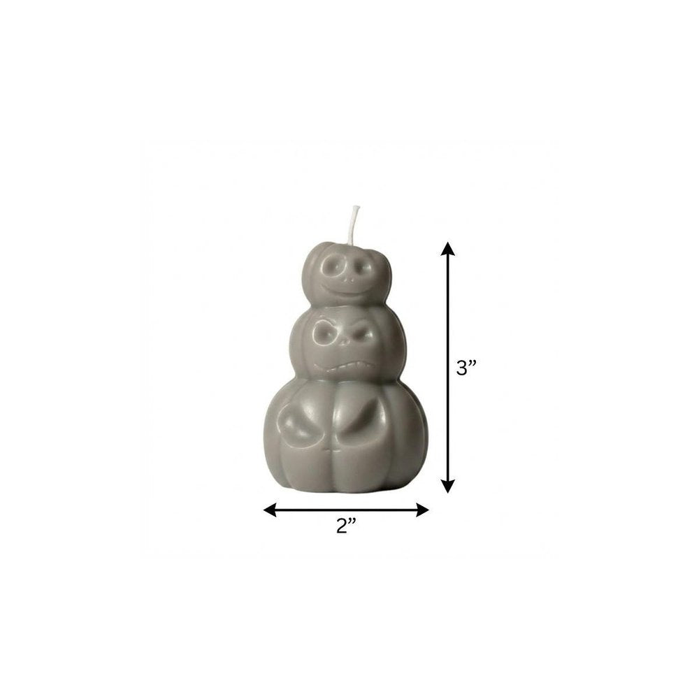 3" Gray Pumpkin And Latte Scented Dimensional Pumpkin Candle Novelty Novelty