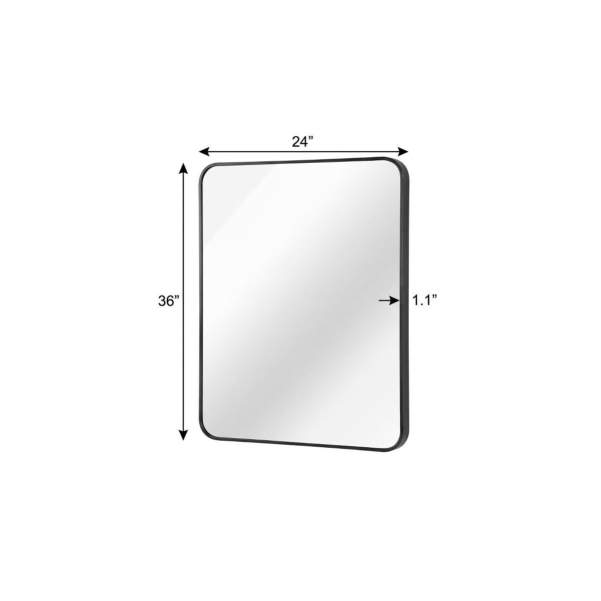 36" Black Aluminum Framed Accent Mirror
