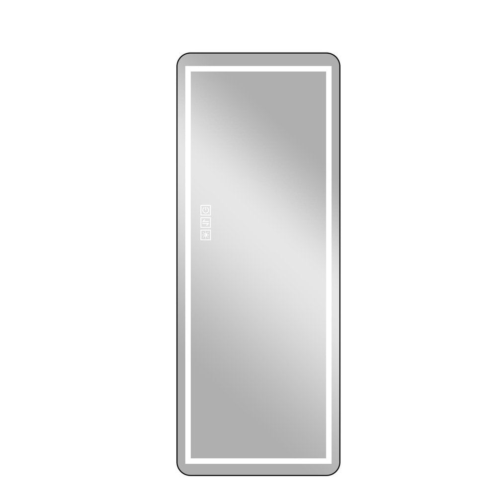 64" Black Aluminum Lighted Framed Full Length Mirror
