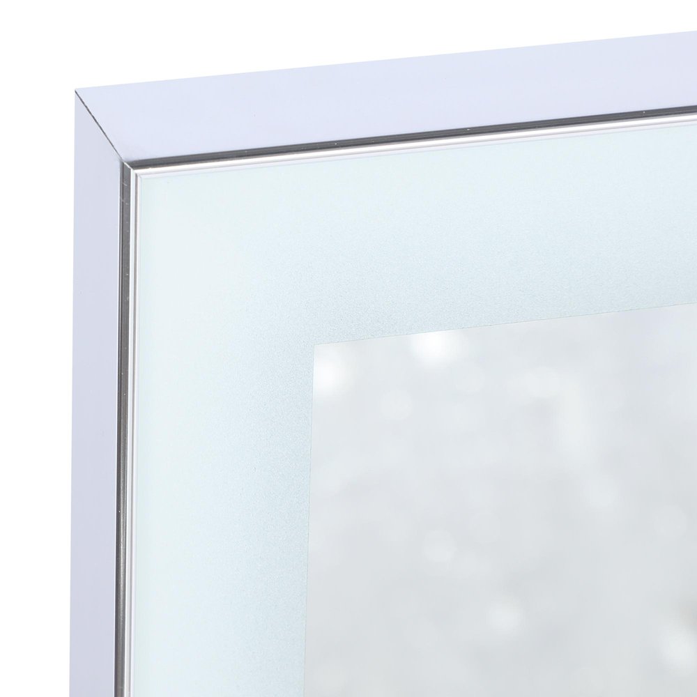 32" Silver Aluminum Lighted Framed Anti Fog Bathroom Vanity Mirror