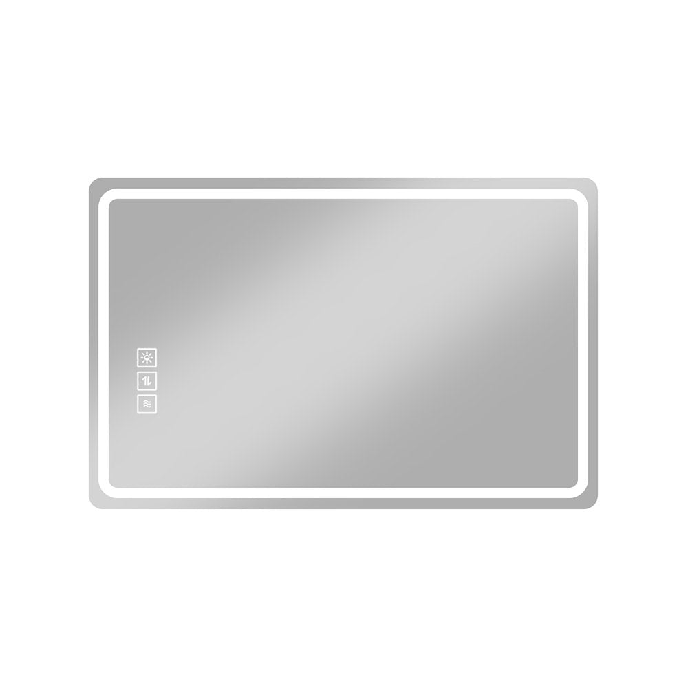 32" Silver Lighted Frameless Anti Fog Bathroom Vanity Mirror