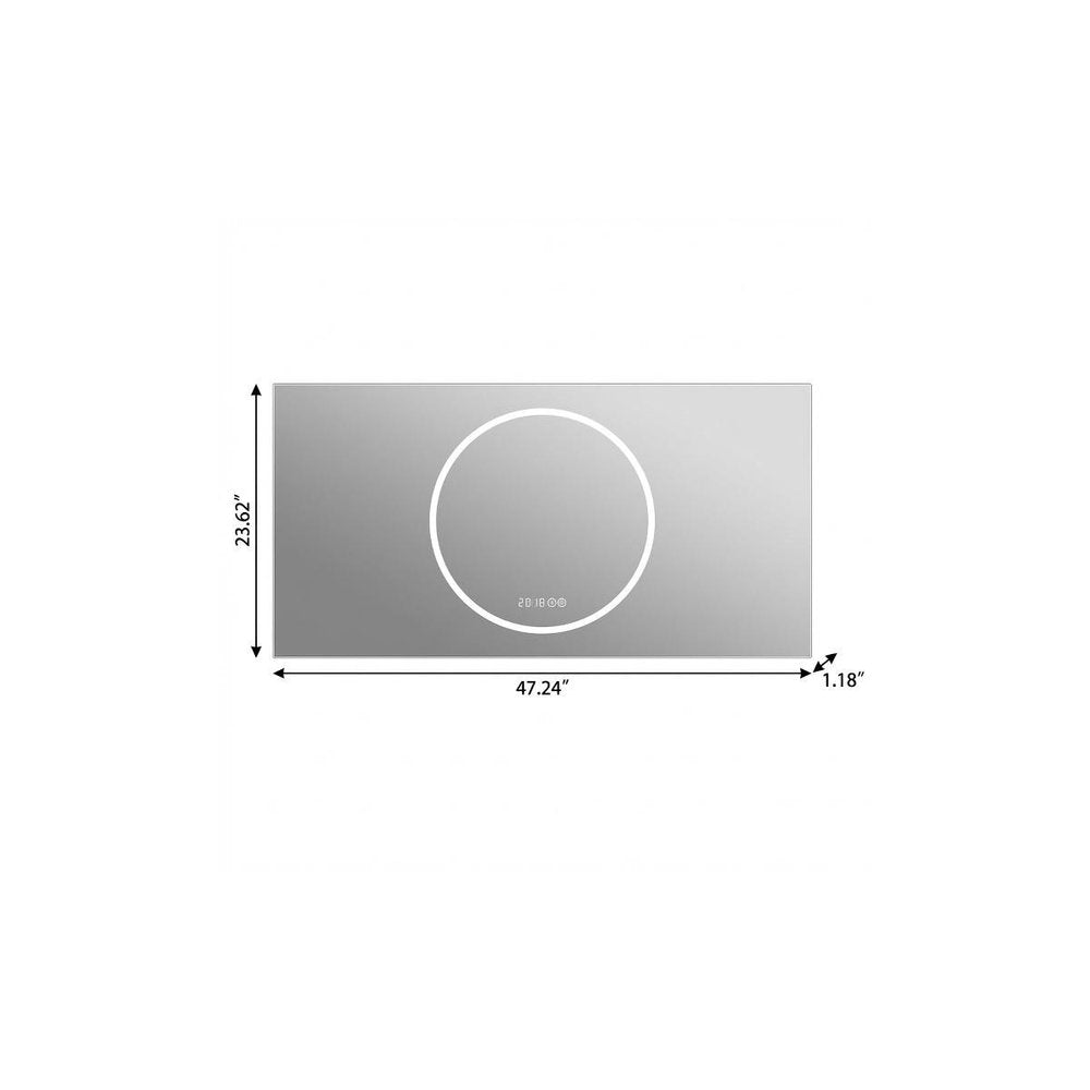 24" Lighted Frameless Anti Fog Bathroom Vanity Mirror