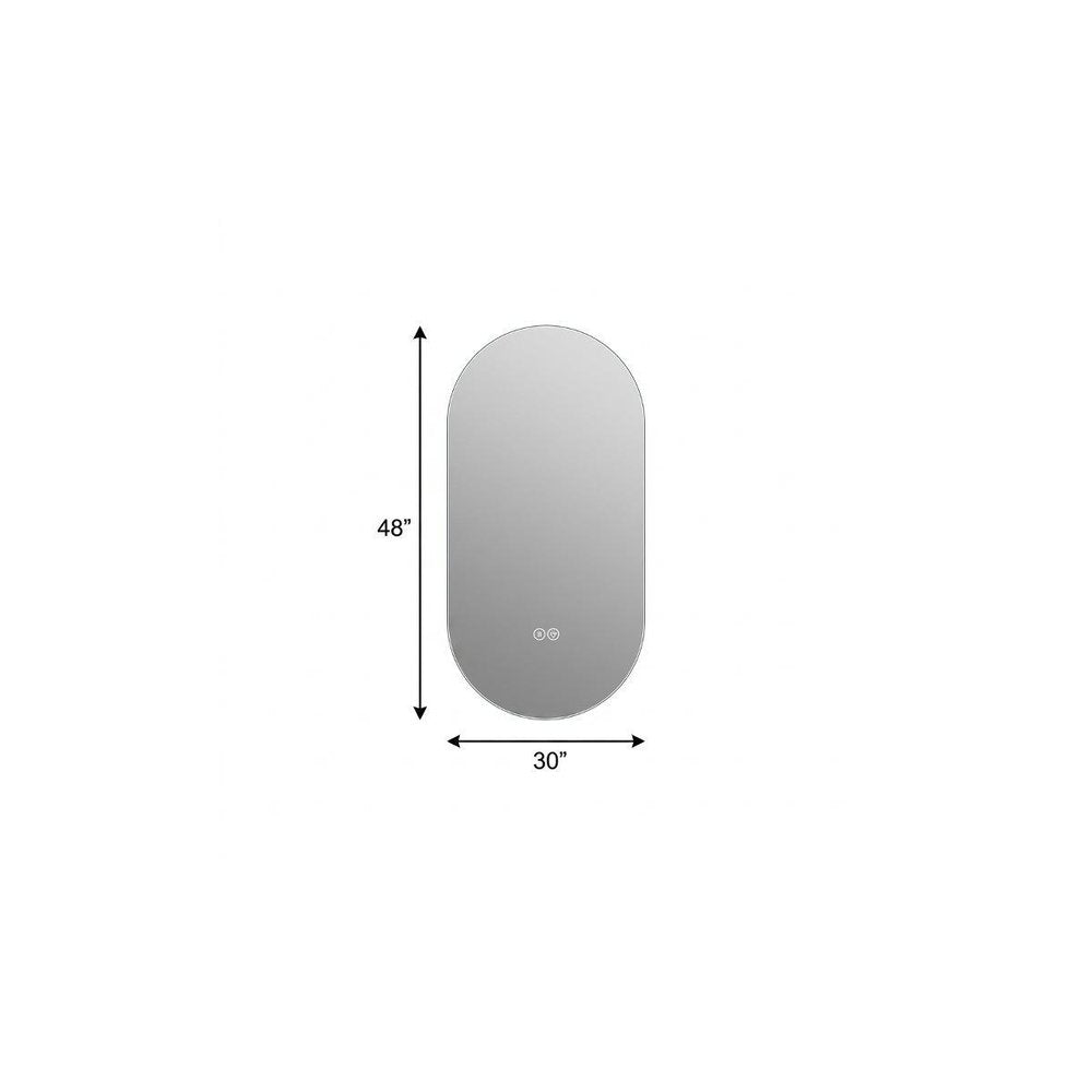 48" Oval Lighted Frameless Anti Fog Bathroom Vanity Mirror
