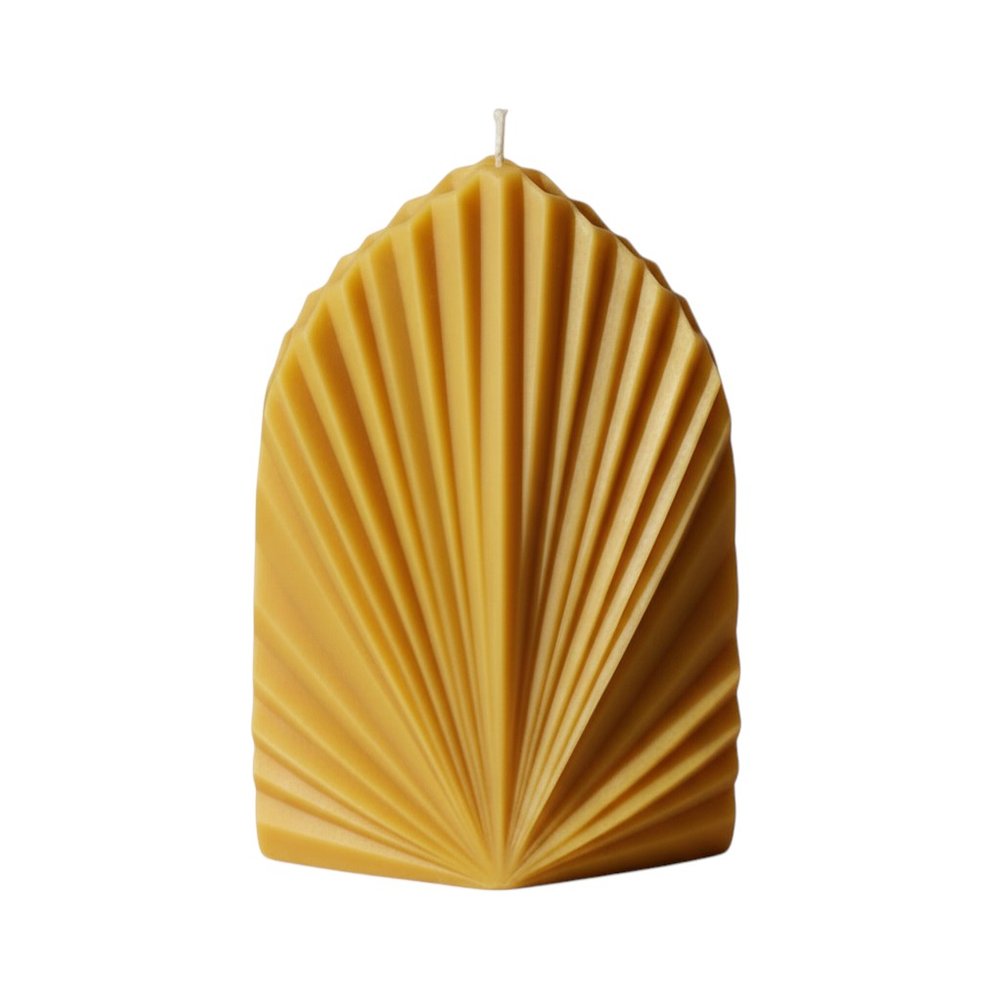 6" Gold Black Ice Scented Dimensional Palm Leaf Candle