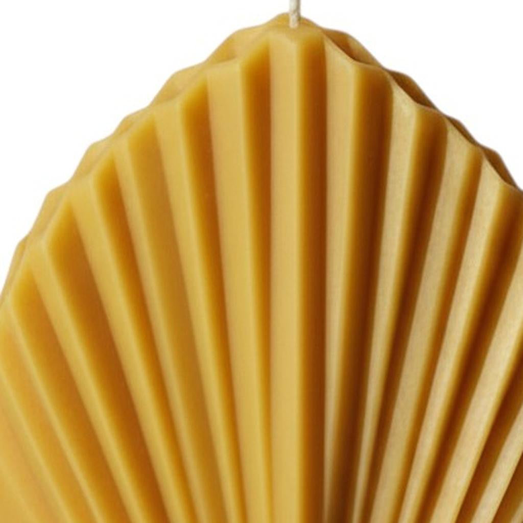 6" Gold Sandalwood Scented Dimensional Palm Leaf Candle