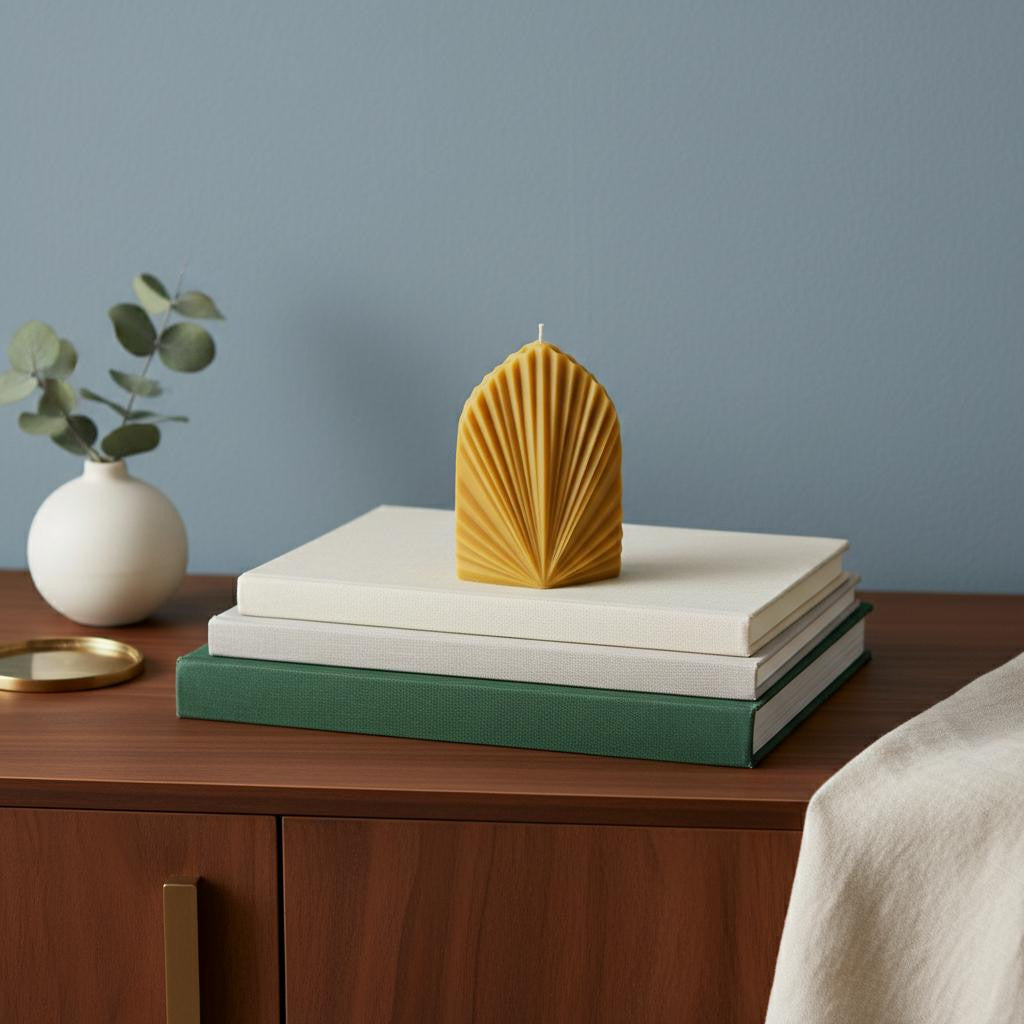 6" Gold High Tide Scented Dimensional Palm Leaf Candle