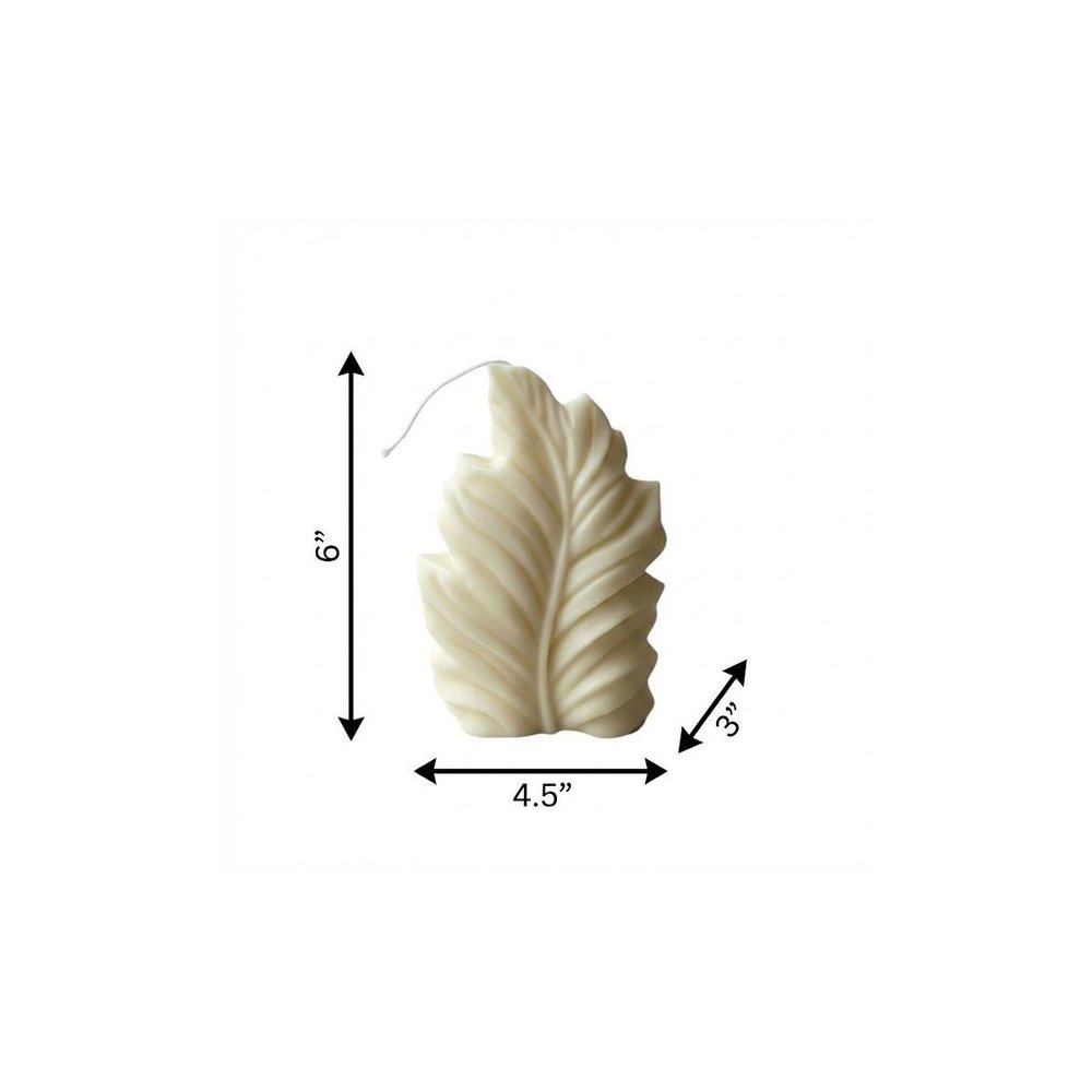 6" Ivory Sandalwood Scented Dimensional Feather Candle Novelty Novelty