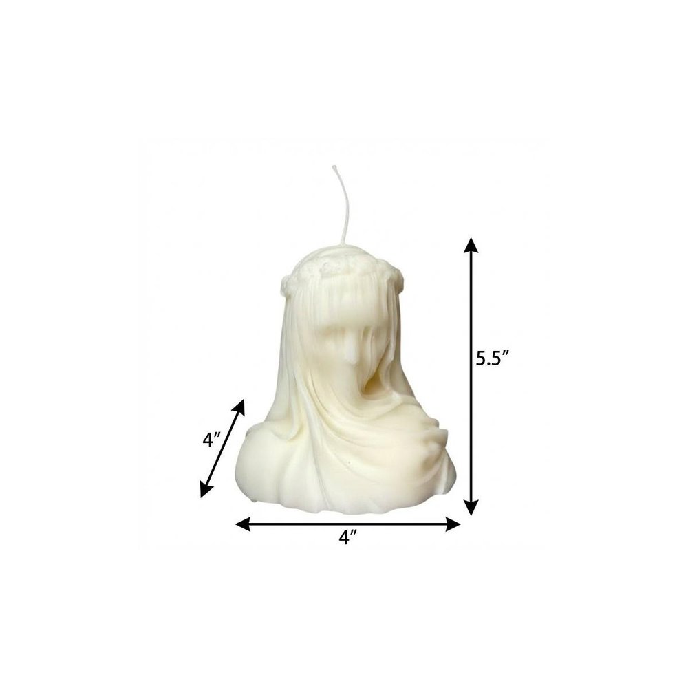 6" Ivory Rose Petals Scented Dimensional Lady Candle Novelty Novelty