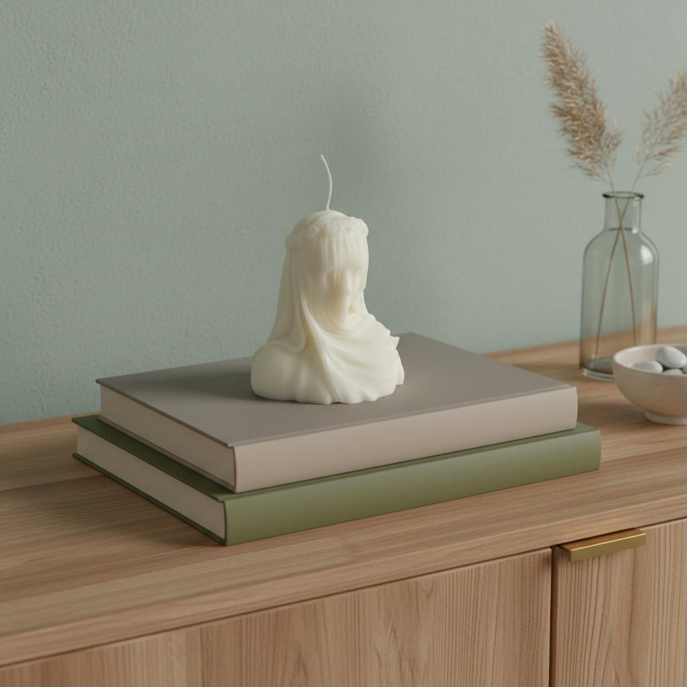 6" Ivory Vanilla Scented Dimensional Lady Candle Novelty Novelty