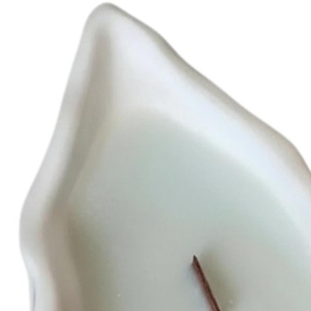 6" Light Blue Sea Salt And Orchid Scented Soy Wax Candle In White Resin Novelty Holder
