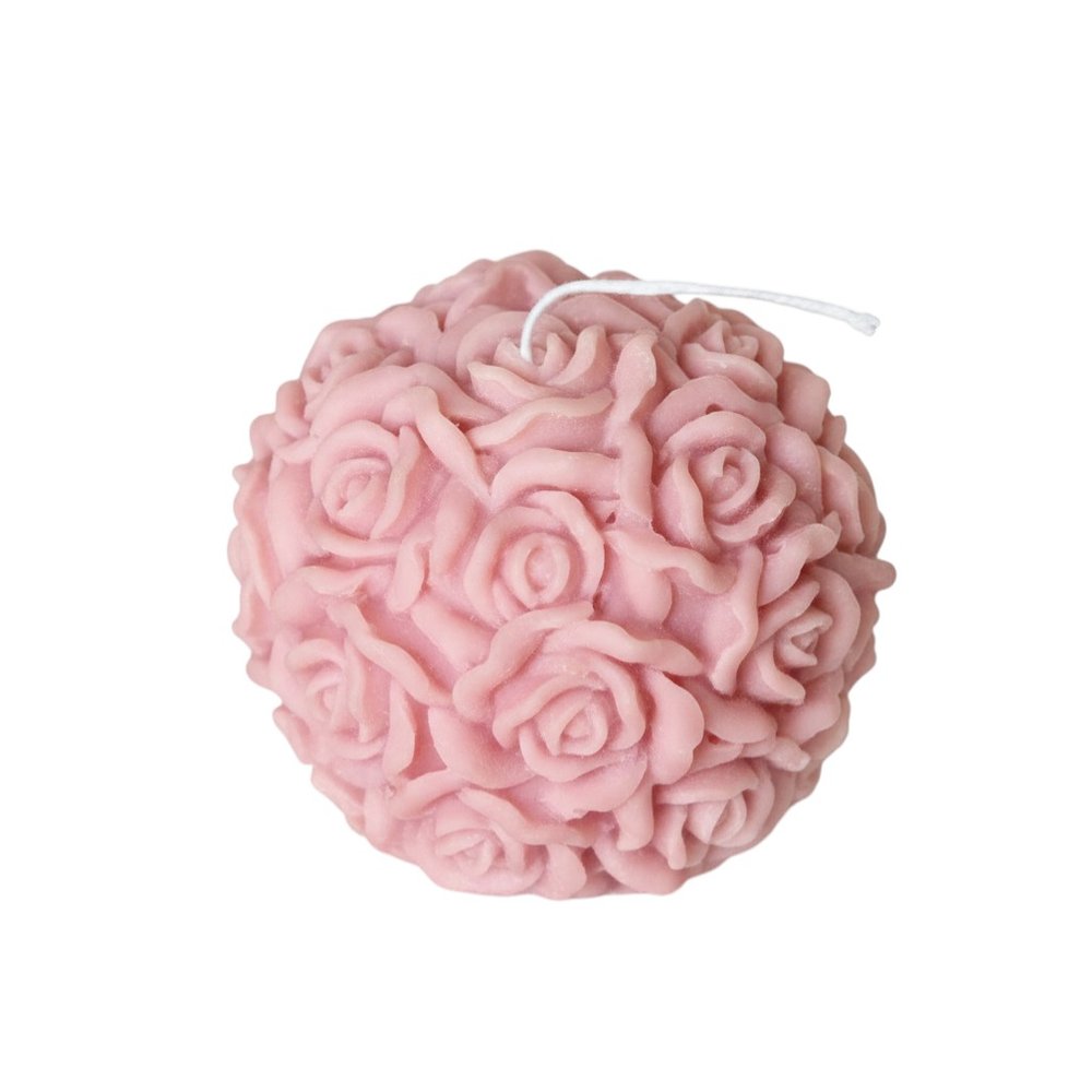 3" Pink Unscented Dimensional Blossom Candle Round Novelty