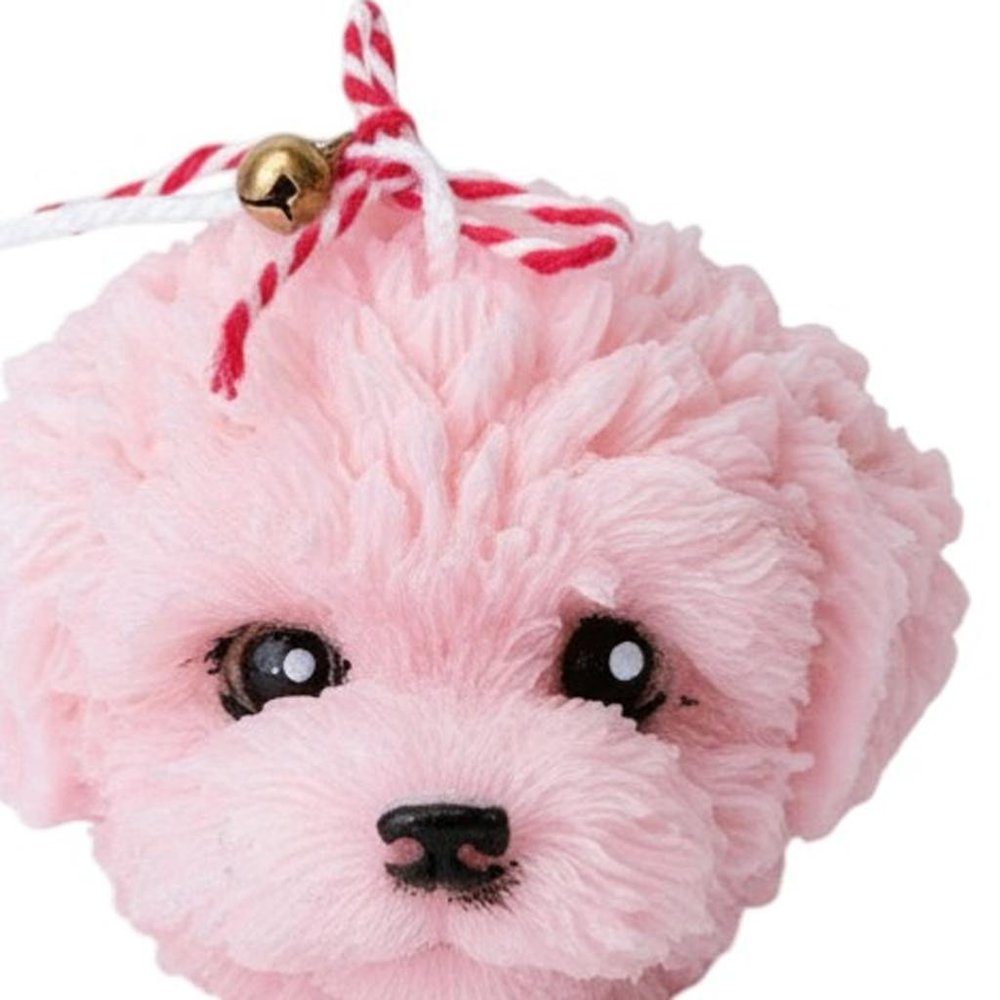 2" Pink Cashmere Plum Scented Dimensional Dog Candle Novelty Novelty