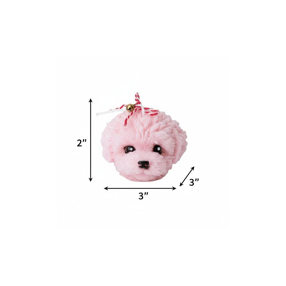 2" Pink Cashmere Plum Scented Dimensional Dog Candle Novelty Novelty