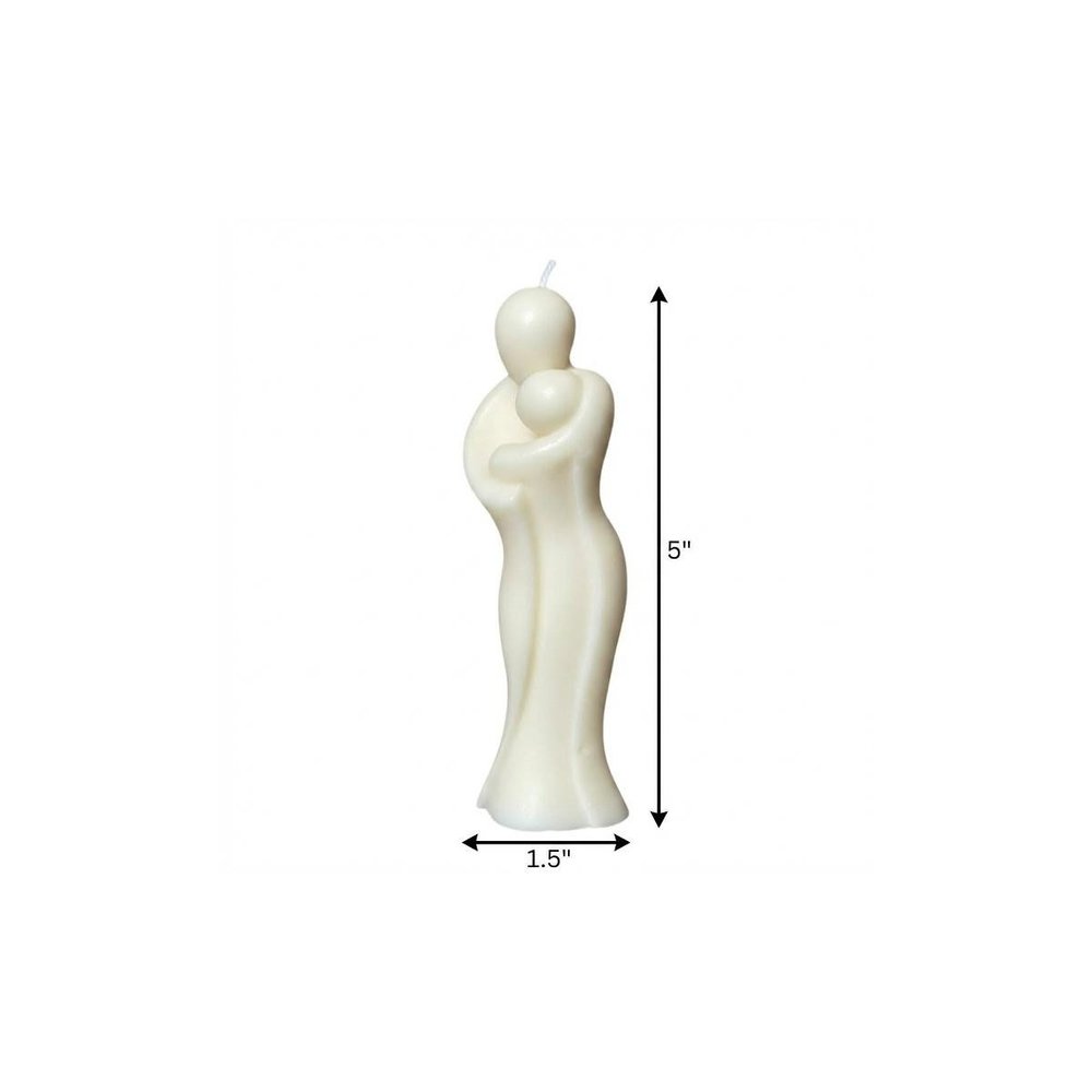 2" White Unscented Mother And Child Dimensional Candle