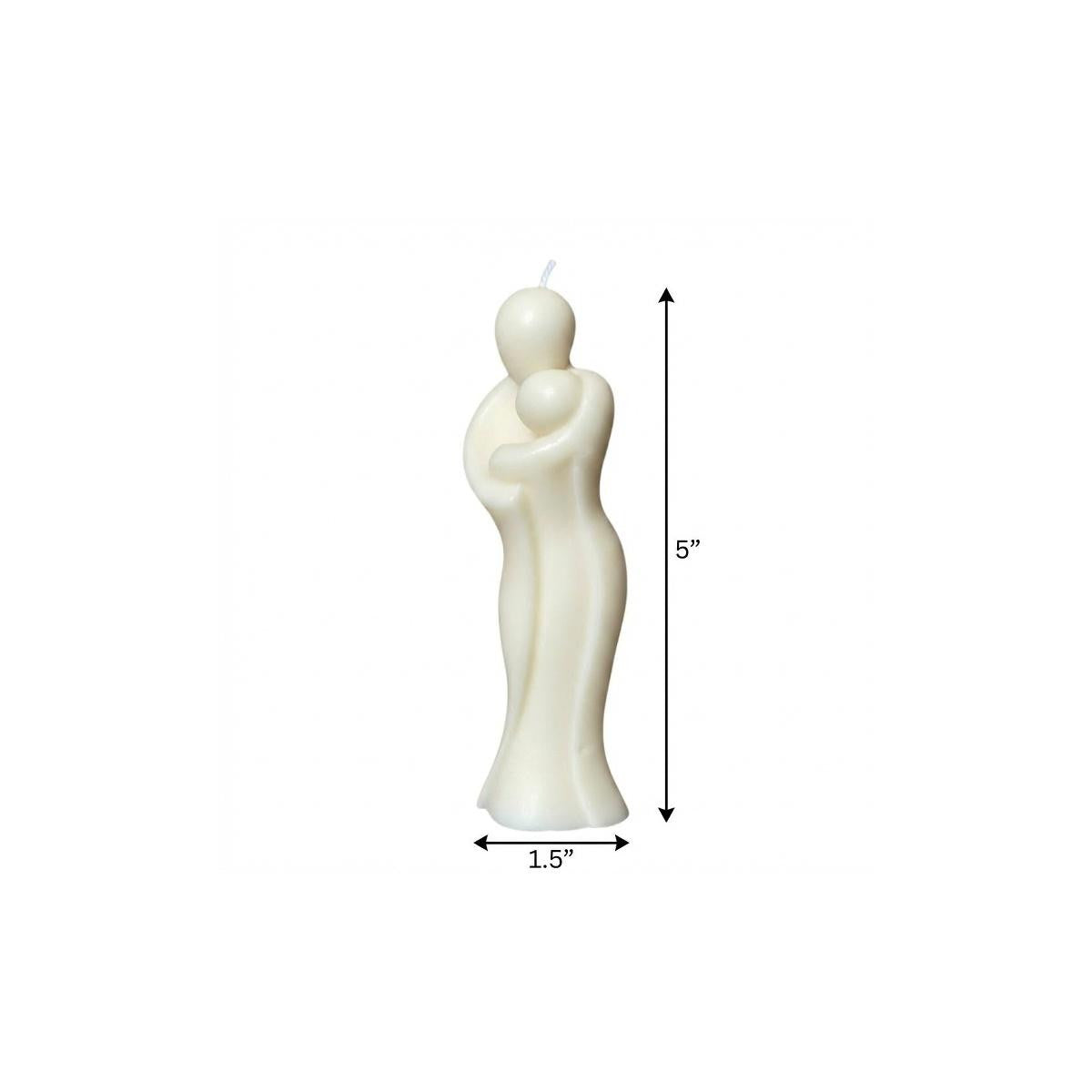 2" White Rose Petals Scented Mother And Child Dimensional Candle
