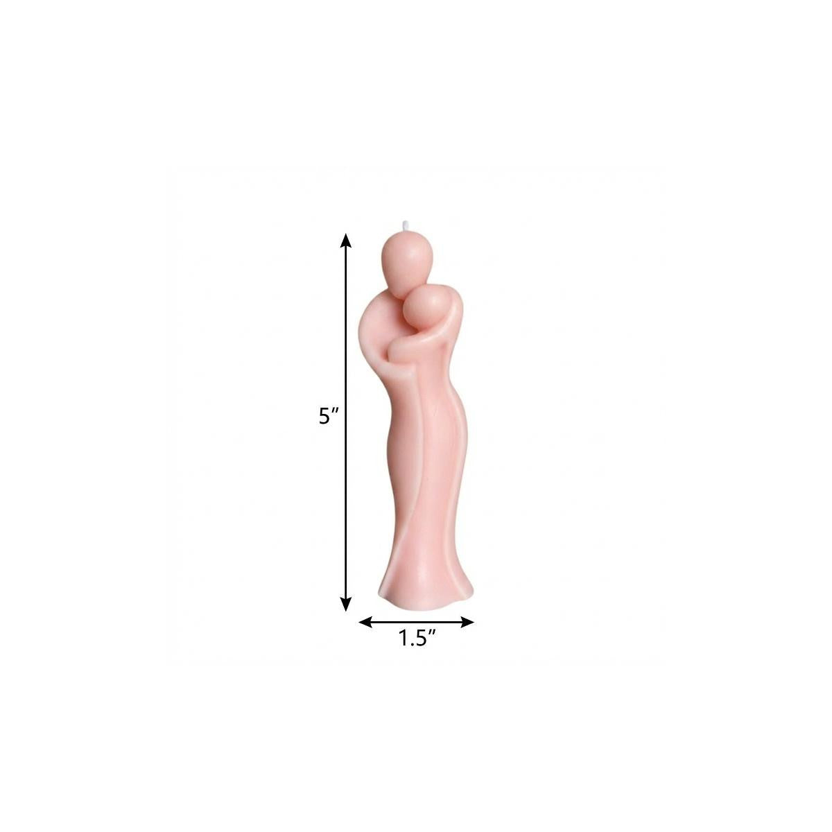 2" Peach Unscented Mother And Child Dimensional Candle