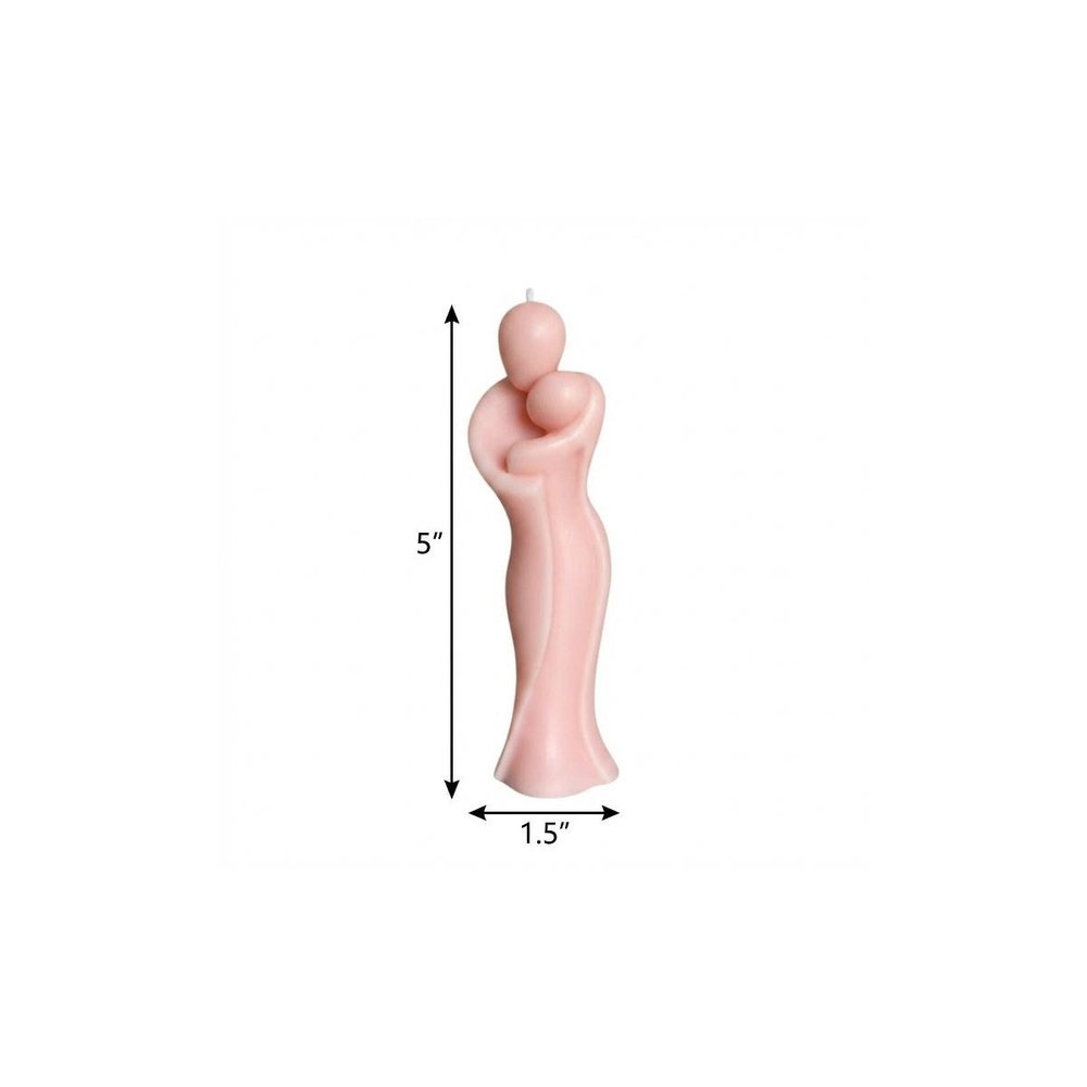 2" Peach Unscented Mother And Child Dimensional Candle