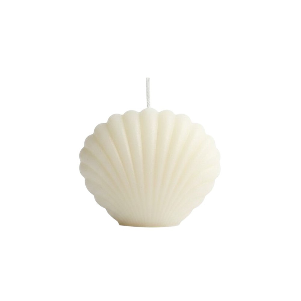 3" Ivory Unscented Dimensional Seashell Candle