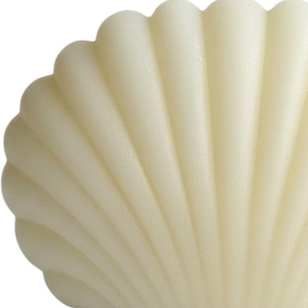 4" Ivory Black Ice Scented Dimensional Seashell Candle