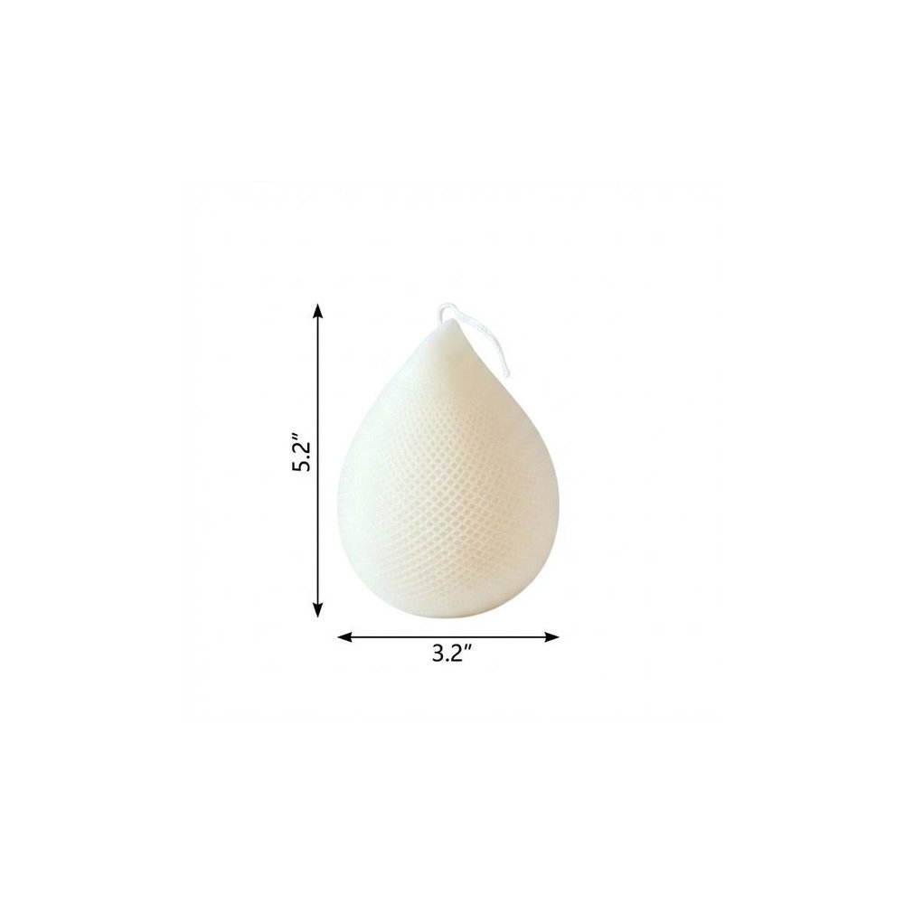 5" Ivory Unscented Dimensional Teardrop Candle Novelty Novelty