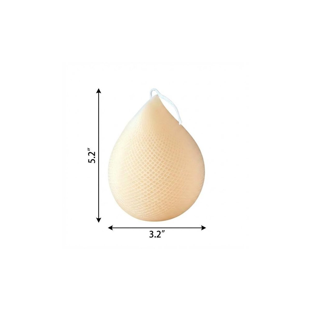 5" Peach Unscented Dimensional Teardrop Candle