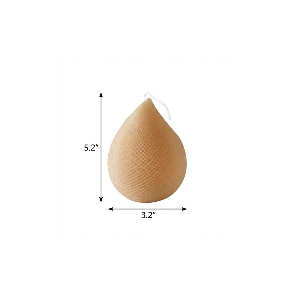 5" Brown Unscented Dimensional Teardrop Candle Novelty Novelty