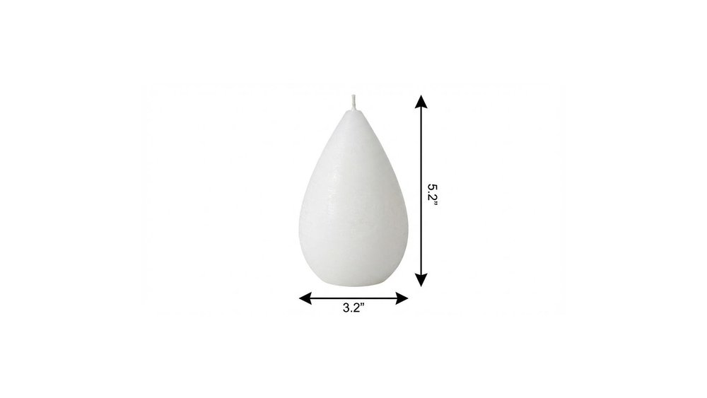 5" Ivory Black Ice Scented Dimensional Teardrop Candle