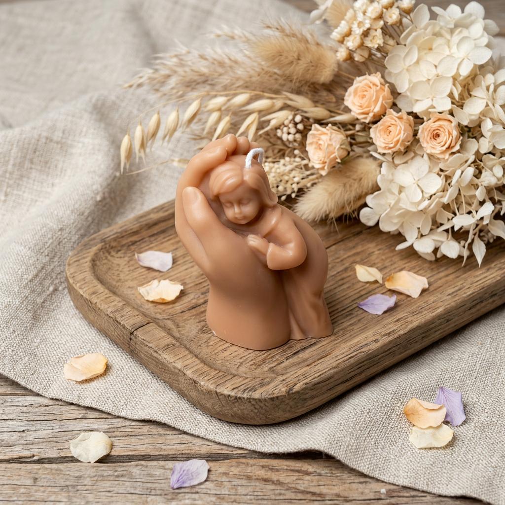 3" Bronze Unscented Baby Dimensional Candle