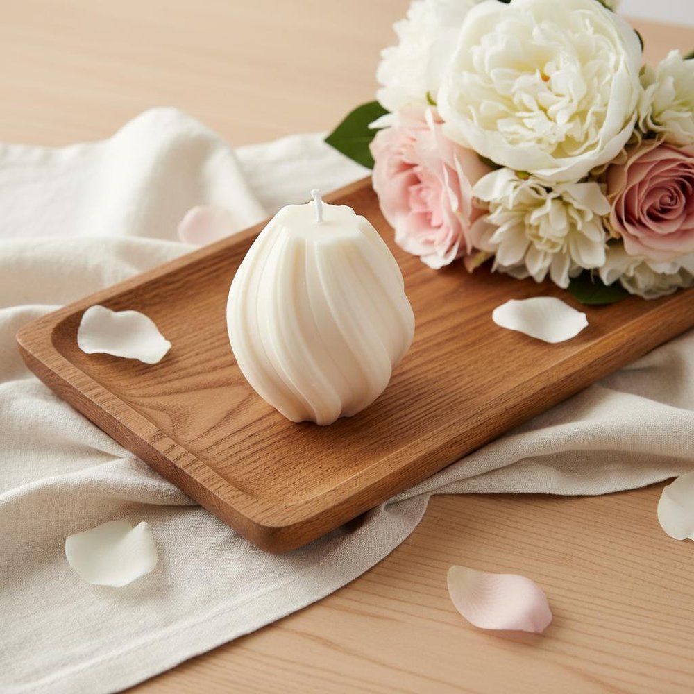 2" Ivory Rose Petals Scented Candle