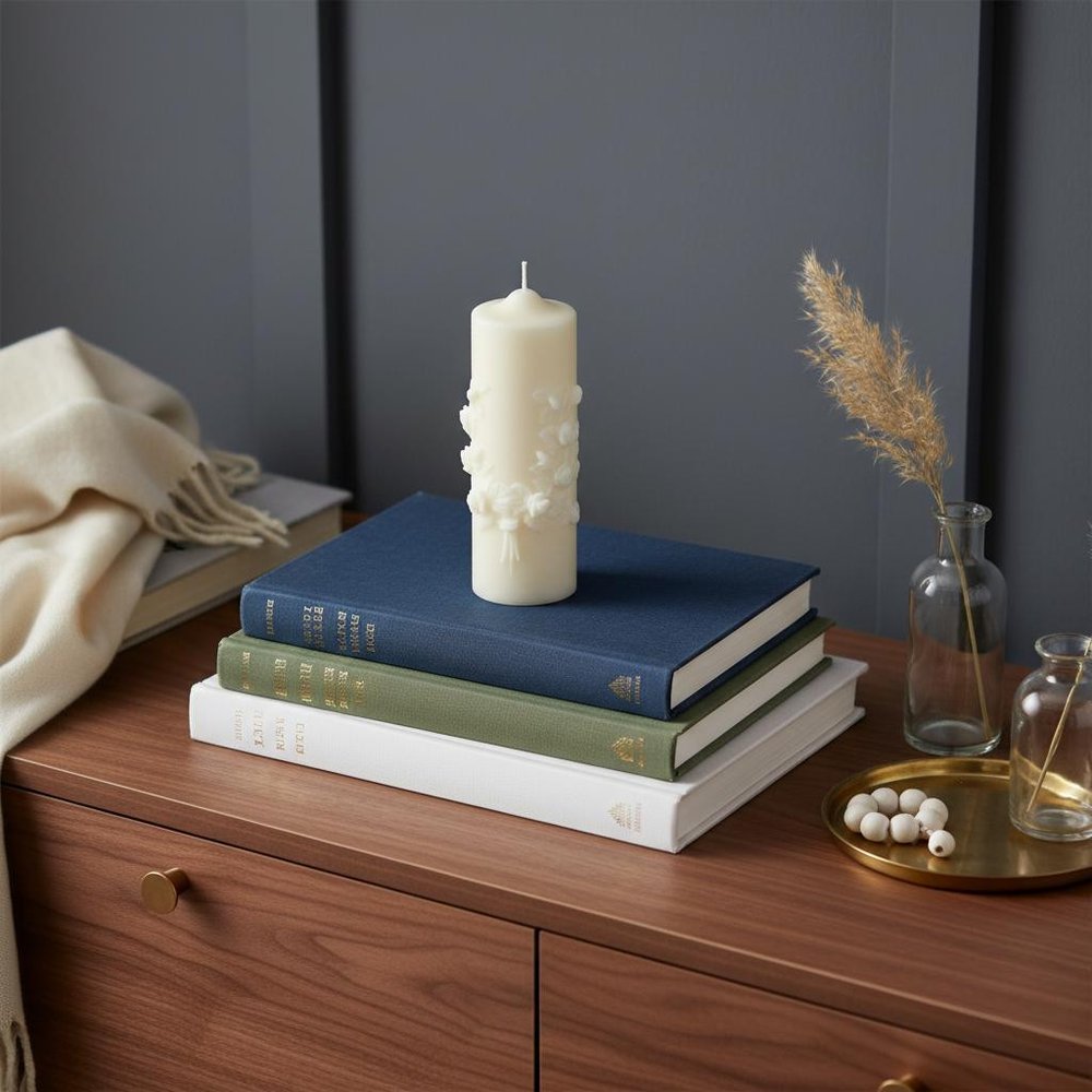 2" Ivory Creamy Vanilla Scented Candle Round Pillar