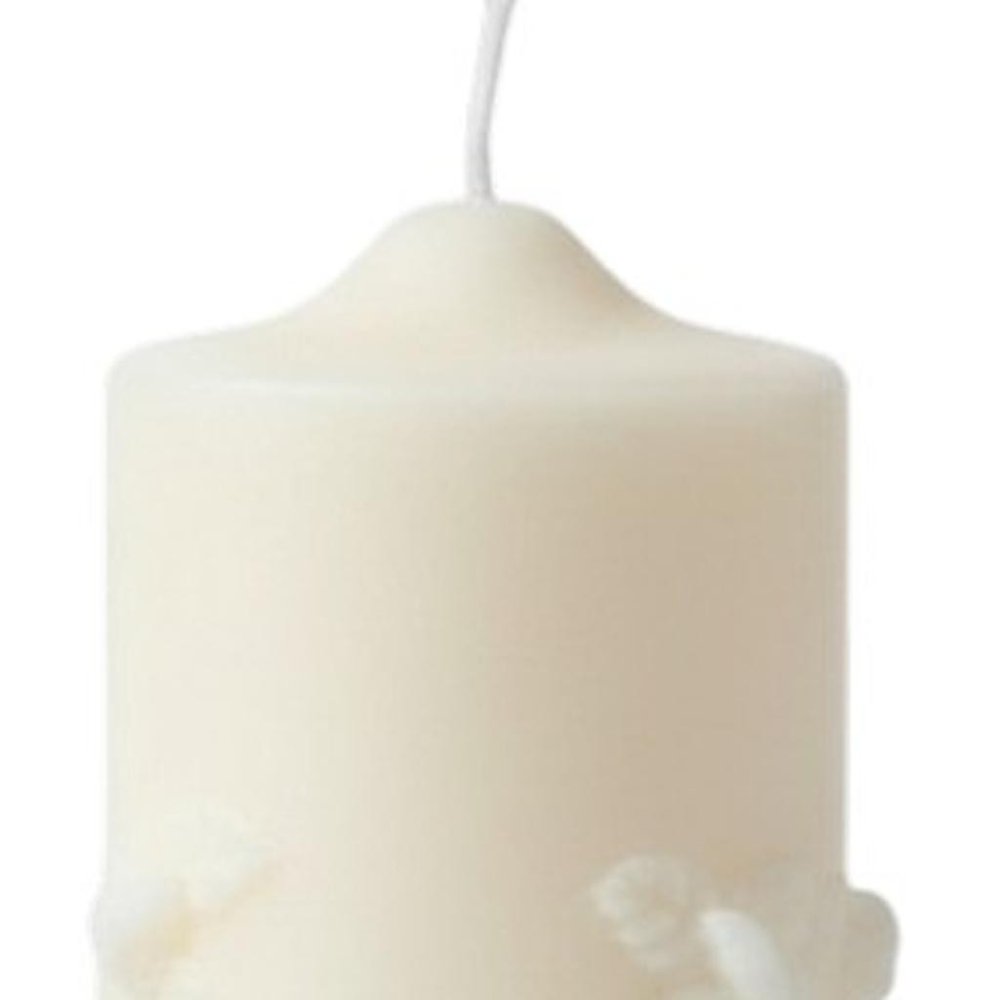 2" Ivory Creamy Vanilla Scented Candle Round Pillar